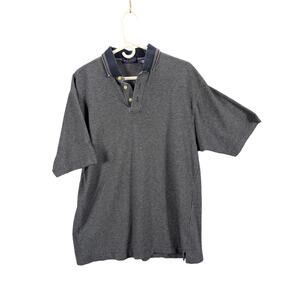 Vintage Bill Blass Premium Shirt Mens Polo Large Blue Nail head 1990s Y2K Preppy